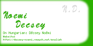 noemi decsey business card