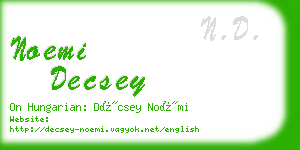 noemi decsey business card
